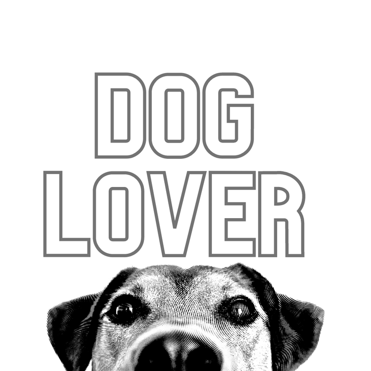 A dog peering and Dog Lover title collection- Gizmo Gifts