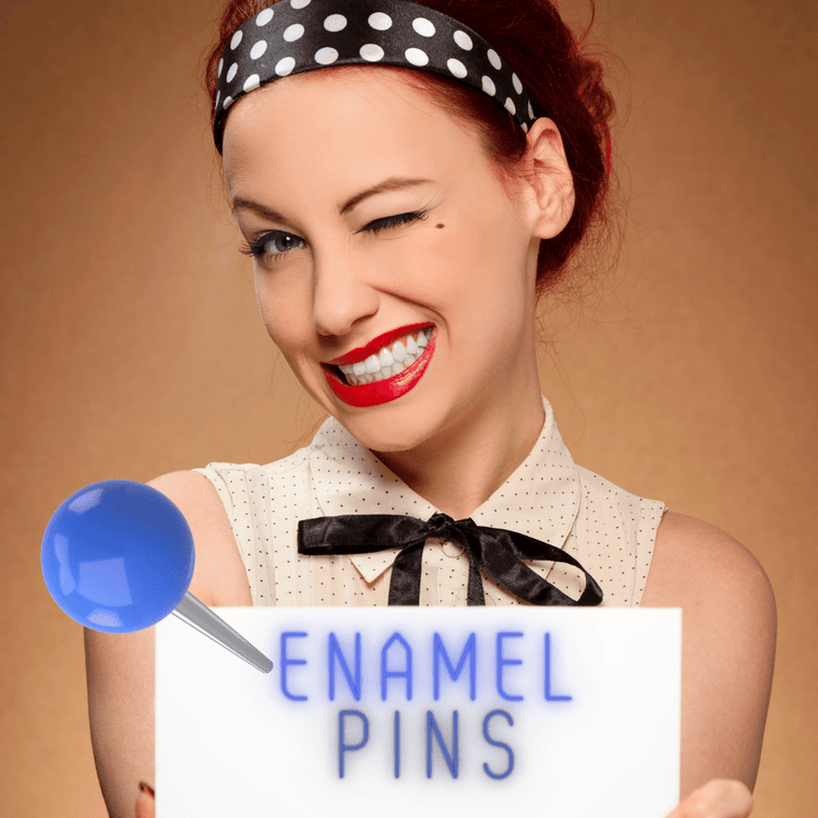 A lady winking and Enamel pins accessories collection - Gizmo Gifts