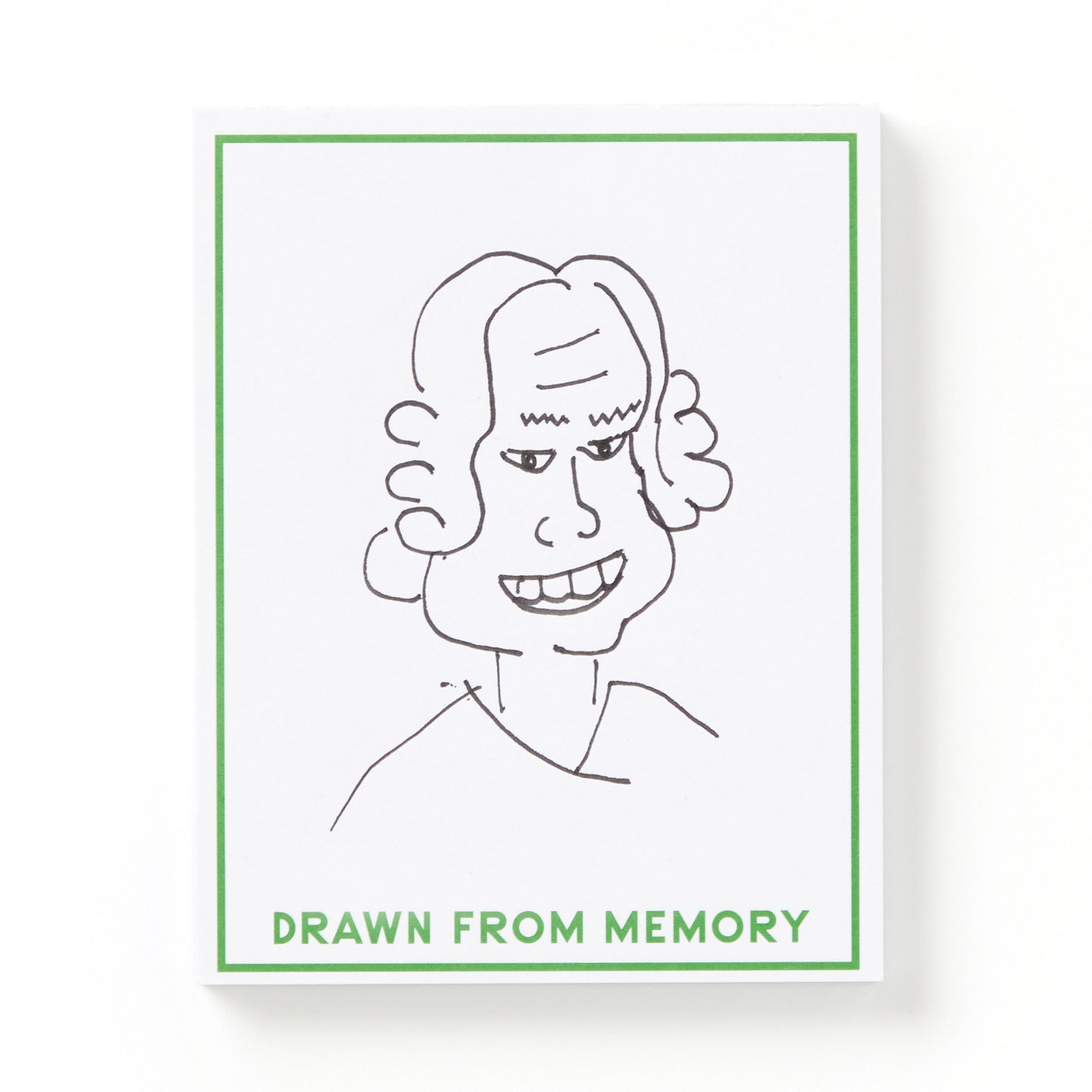 Cartoon-style illustration of a person with text 'Drawn from Memory' on a white background