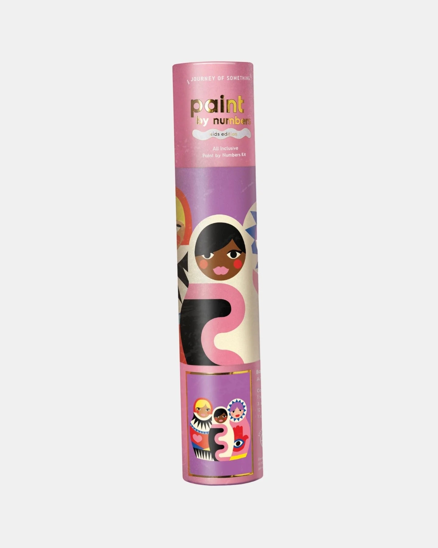 Colorful cylindrical product with 'paint your hair' branding on a light gray background