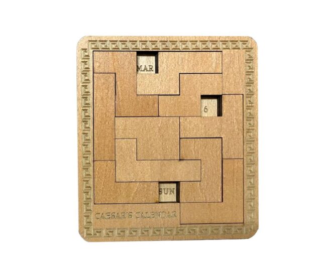 Project Genius- Caesar's Calendar wooden puzzle on a white background