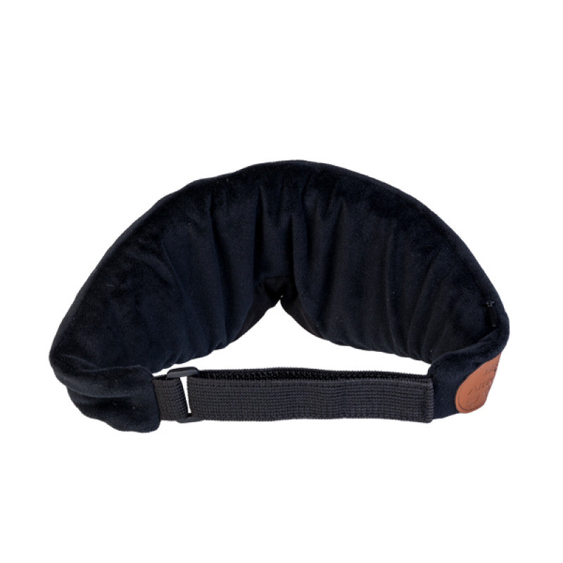 Black headband with a brown patch on a white background