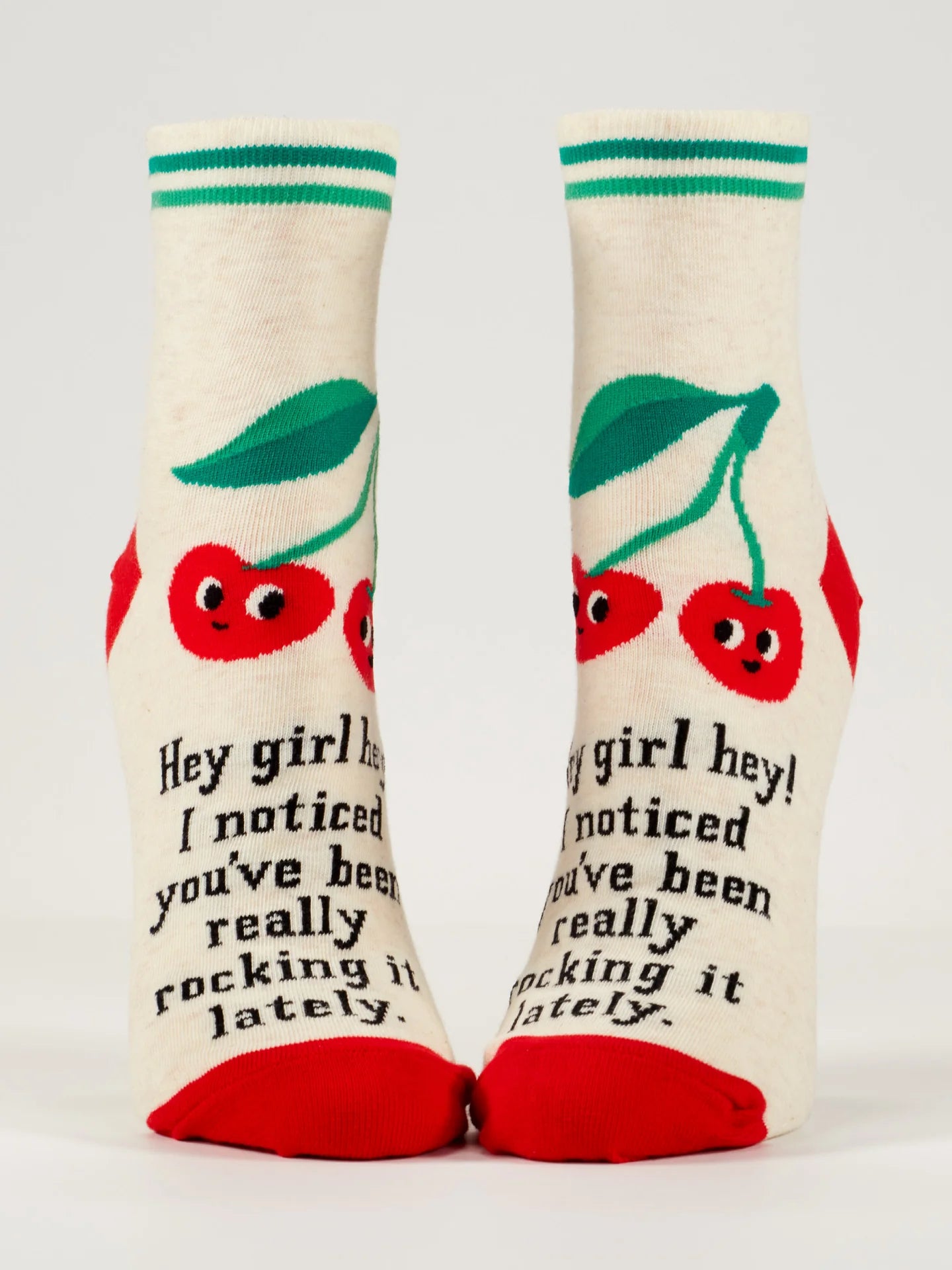 front view cherry ankle socks