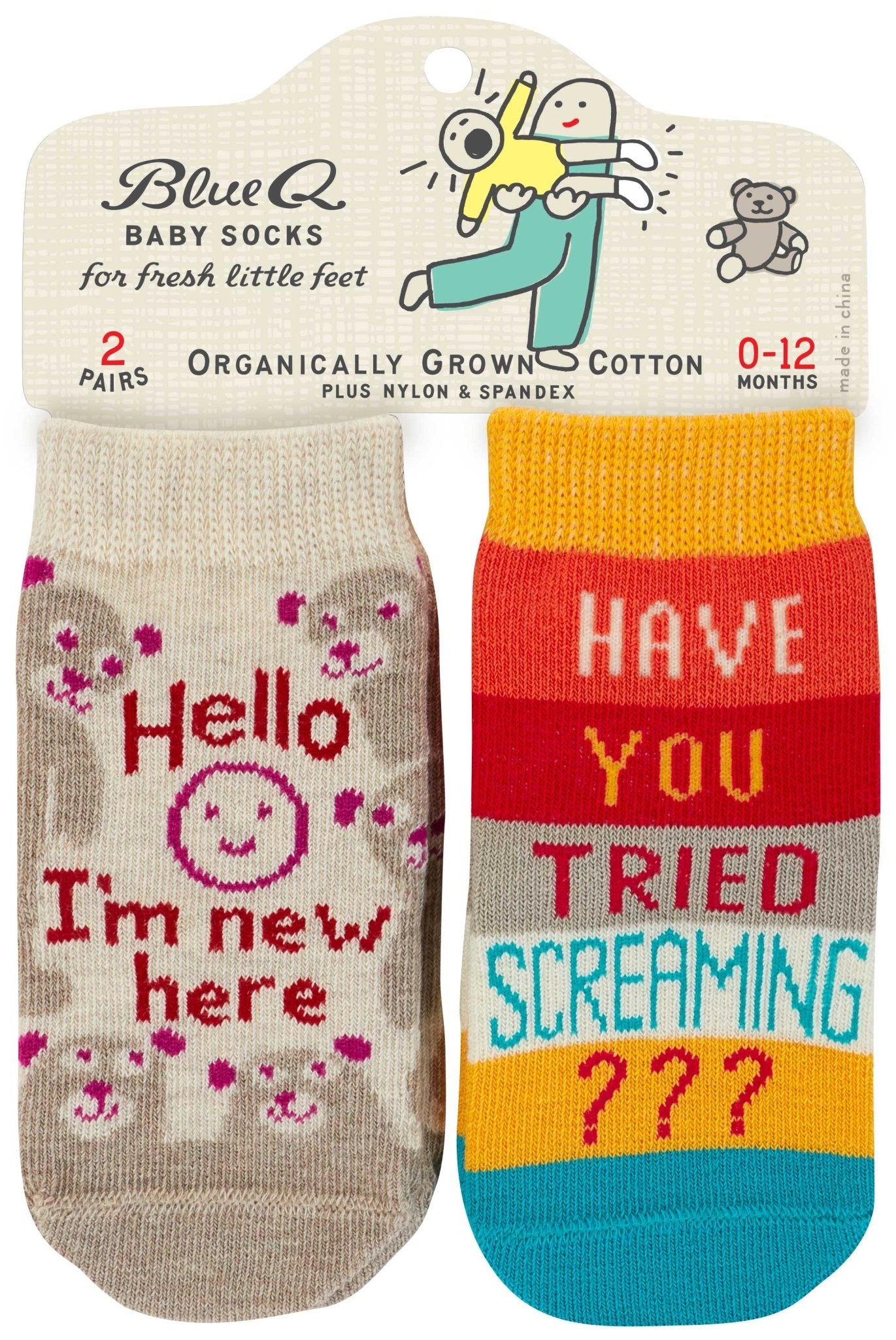 Baby socks - I'm new/Screaming - Gizmo Gifts