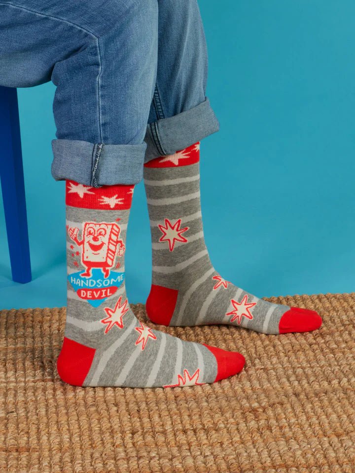 BLUE Q Men's crew socks - Handsome Devil - Gizmo Gifts