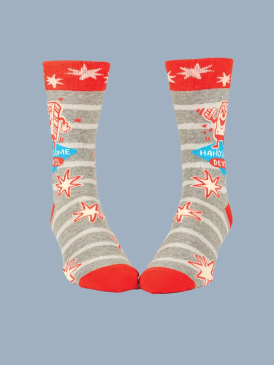 BLUE Q Men's crew socks - Handsome Devil - Gizmo Gifts