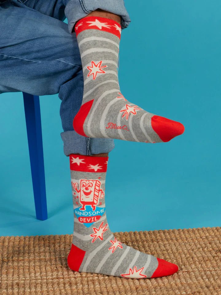 BLUE Q Men's crew socks - Handsome Devil - Gizmo Gifts