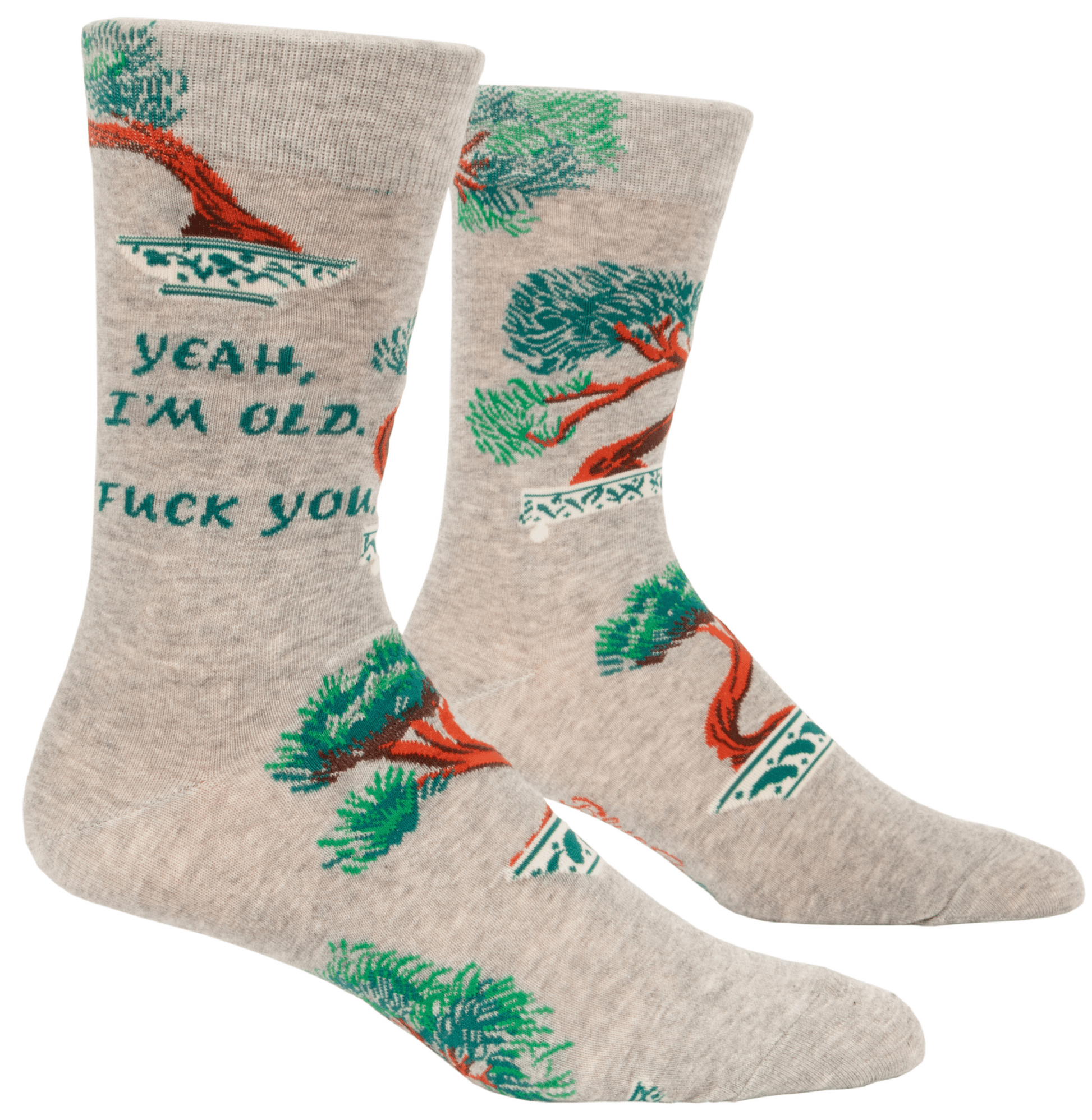 BLUEQ Men's crew socks - Yeah,I'm old - Gizmo Gifts