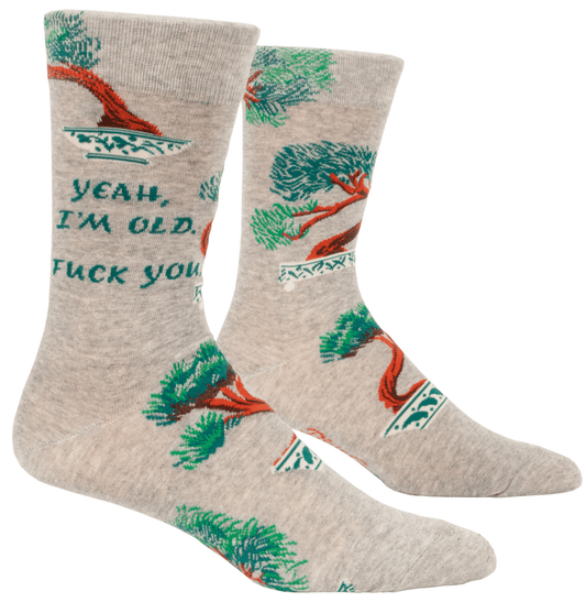 BLUEQ Men's crew socks - Yeah,I'm old - Gizmo Gifts