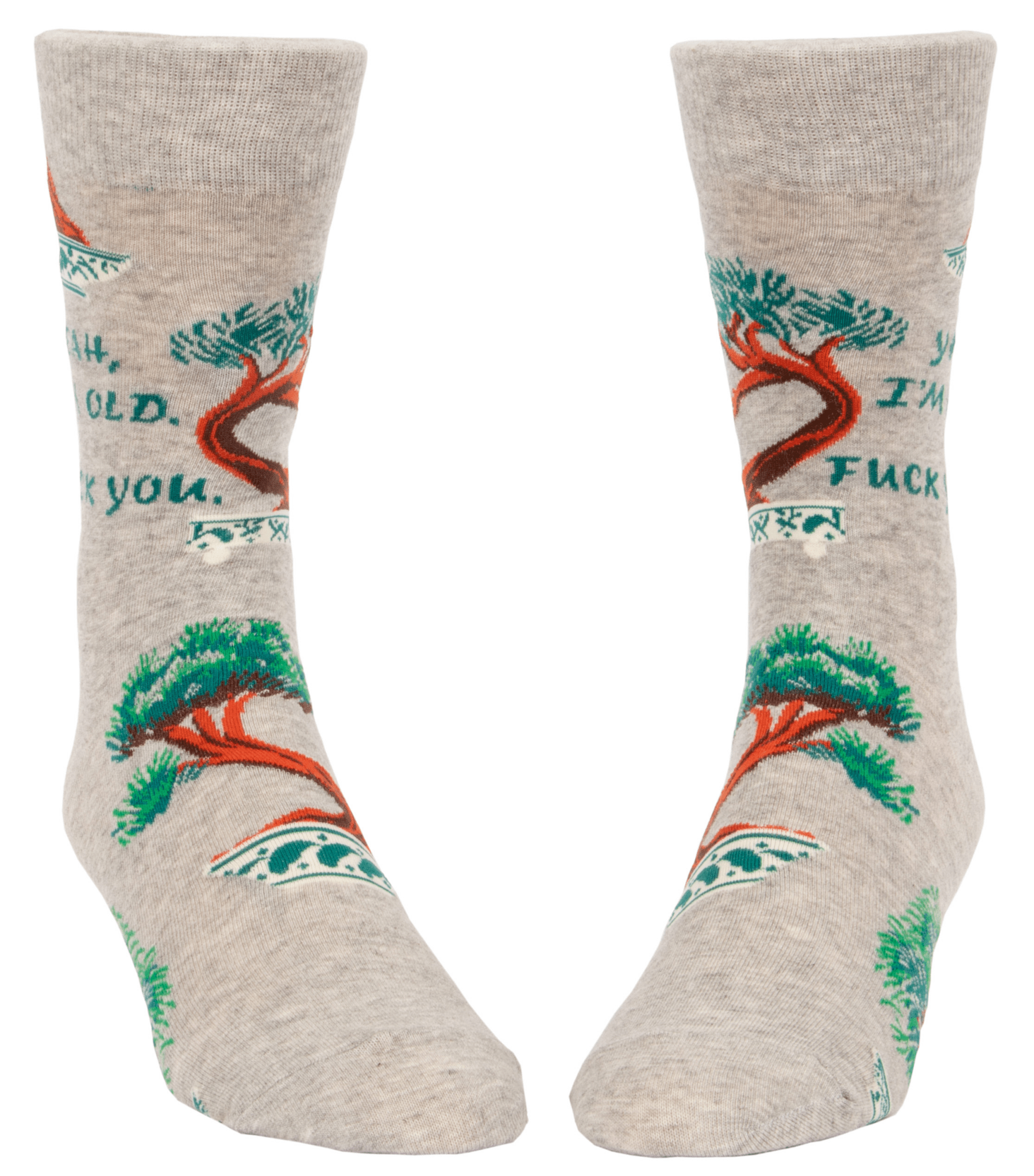 BLUEQ Men's crew socks - Yeah,I'm old - Gizmo Gifts
