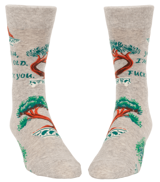 BLUEQ Men's crew socks - Yeah,I'm old - Gizmo Gifts