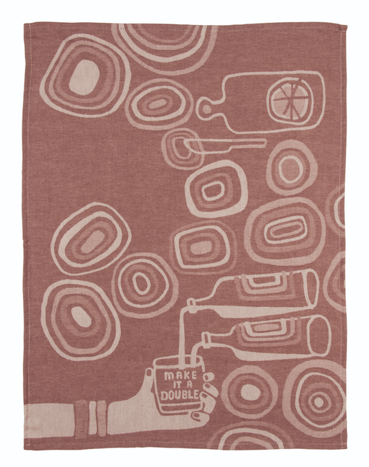Brown BLUEQ Teatowel - Make it a double text within the glass - Gizmo Gifts