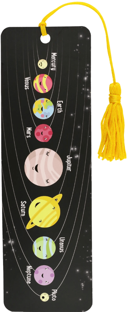 Bookmark - Solar System/ Planets with yellow tassel - Gizmo Gifts