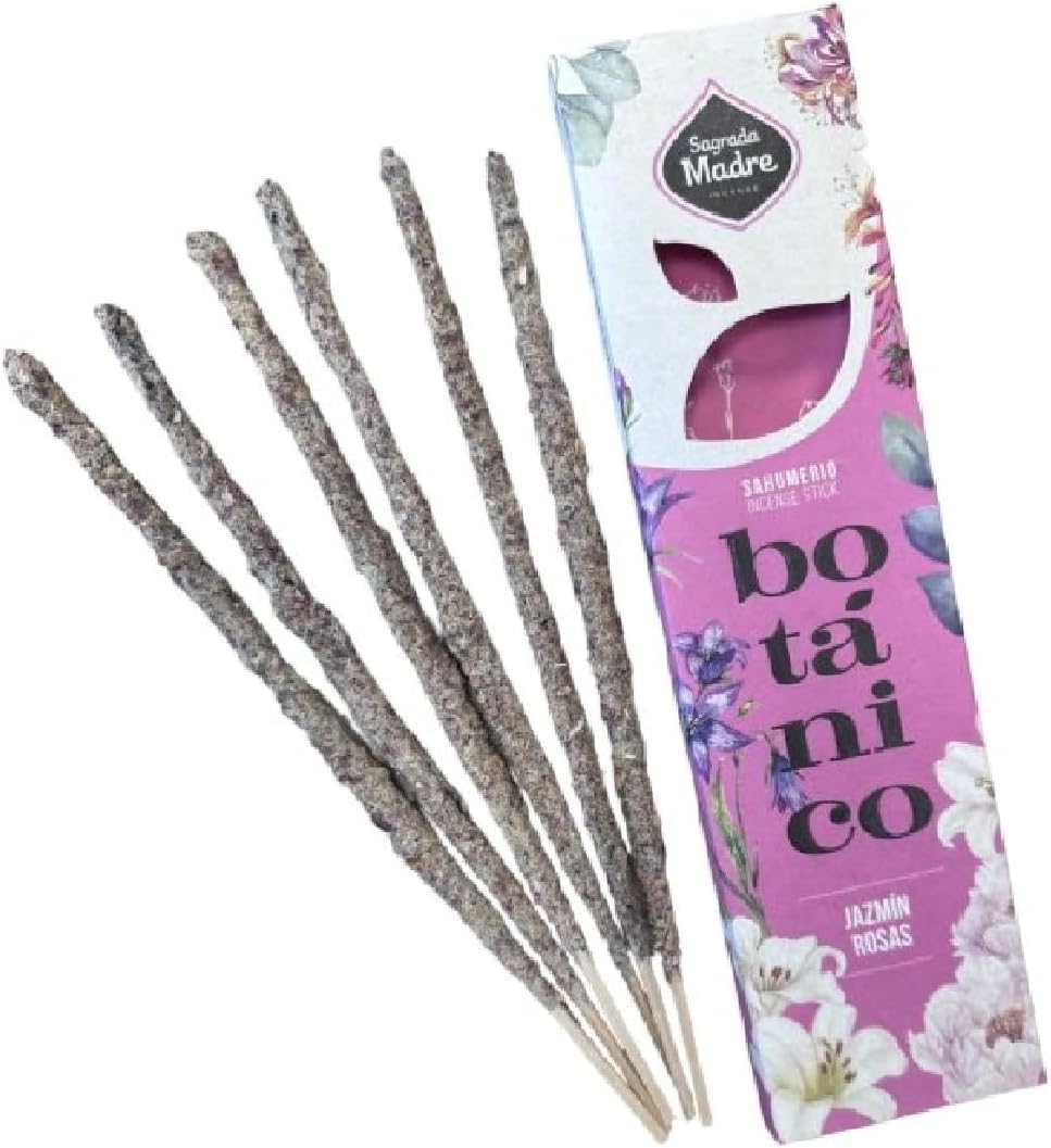 Botanical thick incense sticks - Jasmine and Roses (pack of 6) - Gizmo Gifts