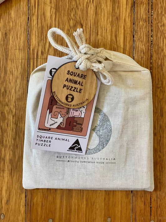 Buttonworks Australian animals square puzzle (small) - Gizmo Gifts