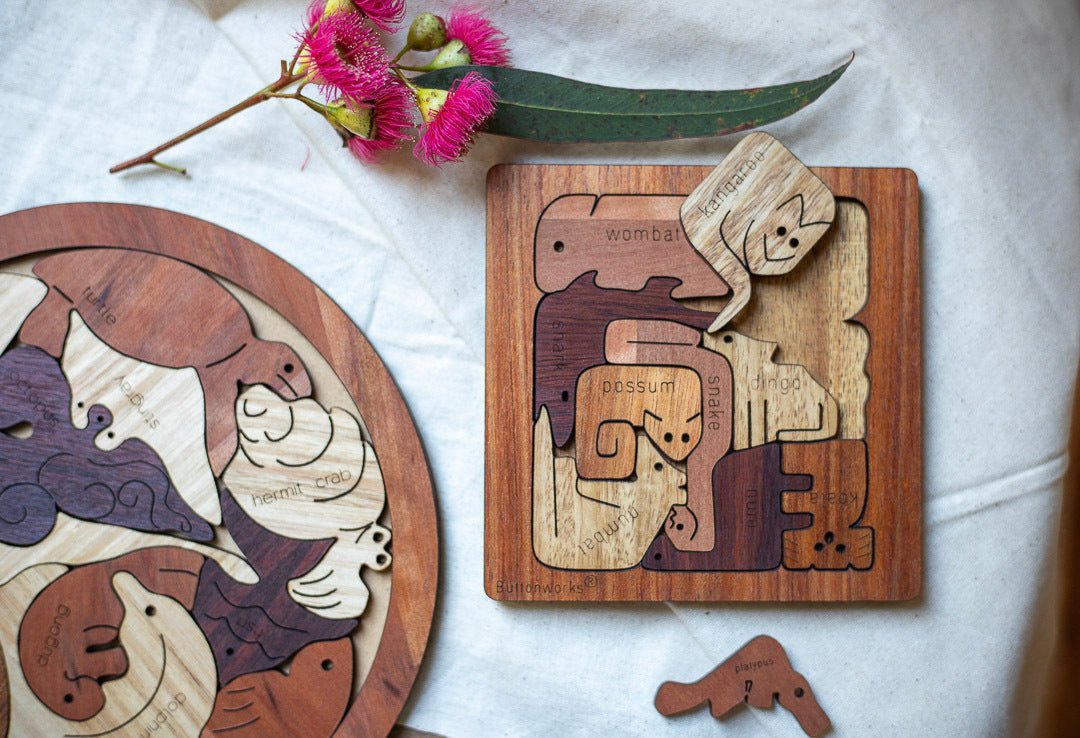 Buttonworks Australian animals square puzzle (small) - Gizmo Gifts