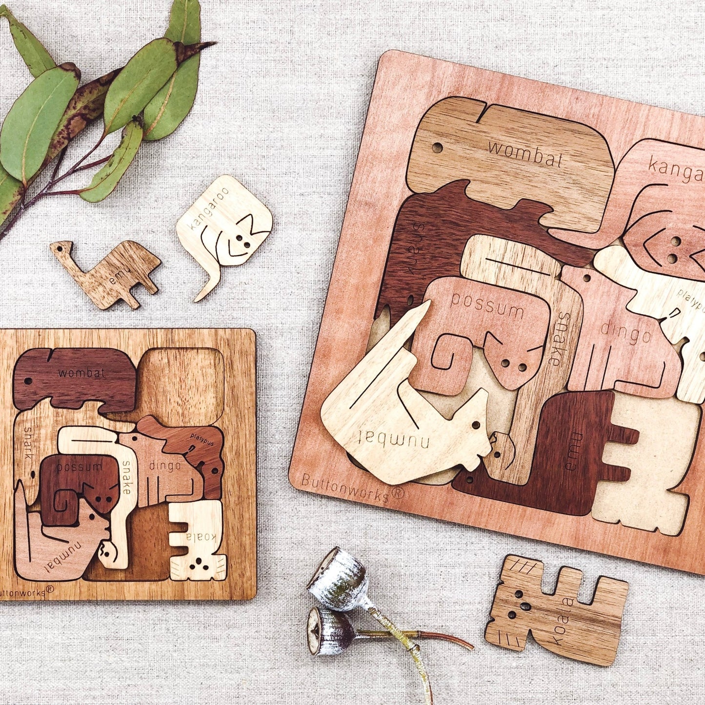 Buttonworks Australian animals square puzzle (small) - Gizmo Gifts