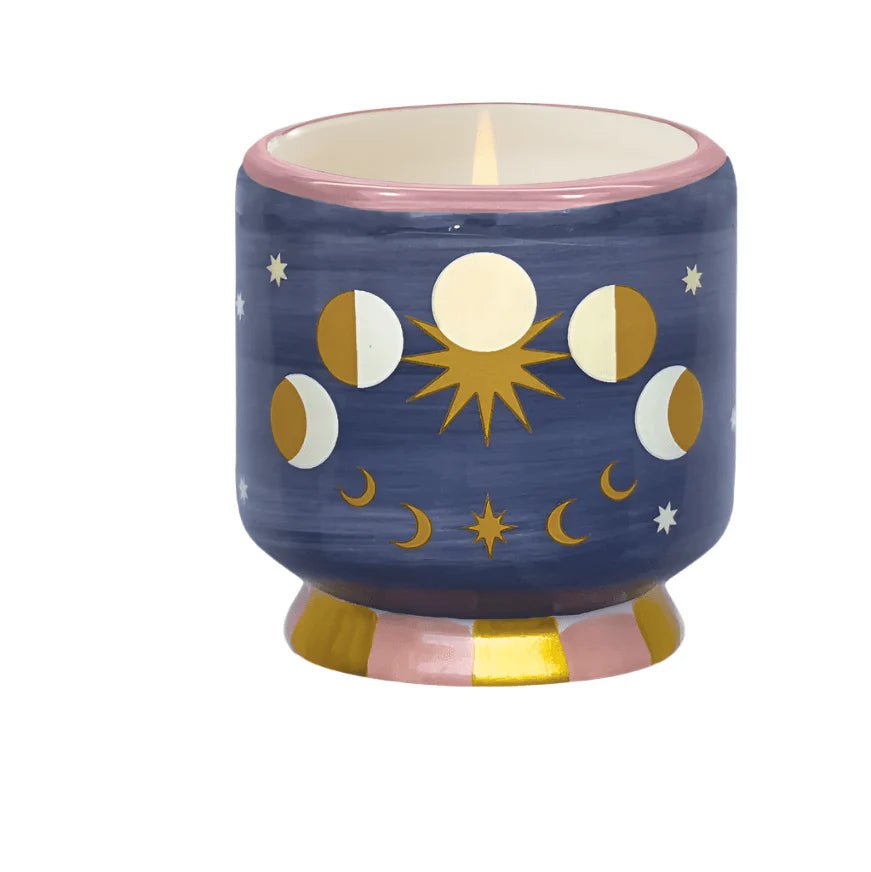 Candle - Adopo Handpainted Moon - Phases Jasmine & Rose 8oz - Gizmo Gifts
