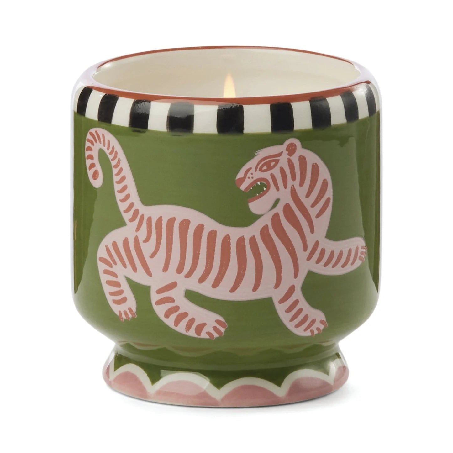 Candle - Adopo Handpainted Tiger Black Cedar & Fig 8oz - Gizmo Gifts