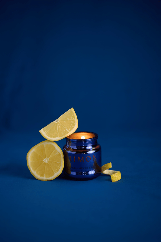 Candle - Paddywax Limon Cobalt Metallic 71g - Meyer Lemon - Gizmo Gifts