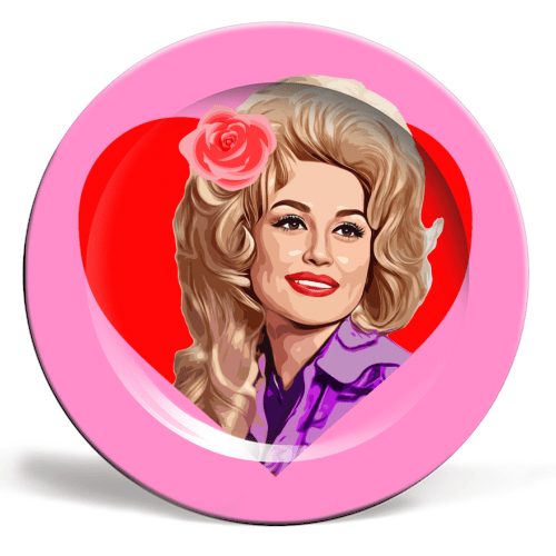 Ceramic plate 8" - Dolly in red heart by Dolly Wolfe - Gizmo Gifts