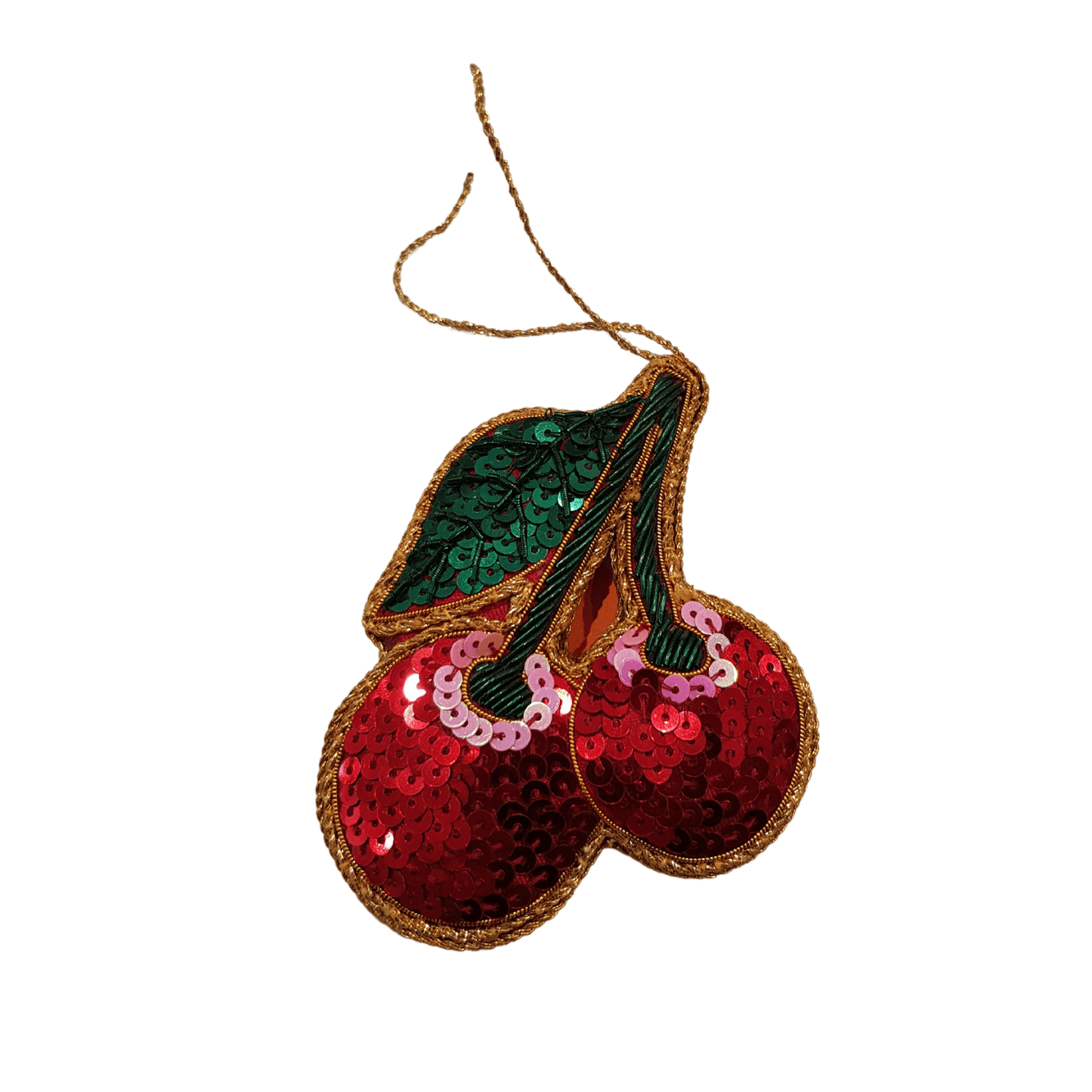 Cherry sequins hanging Christmas tree decoration - Gizmo Gifts