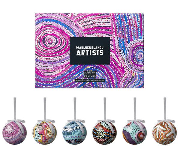 Christmas baubles 6 pack - Warlukurlangu artists - Gizmo Gifts