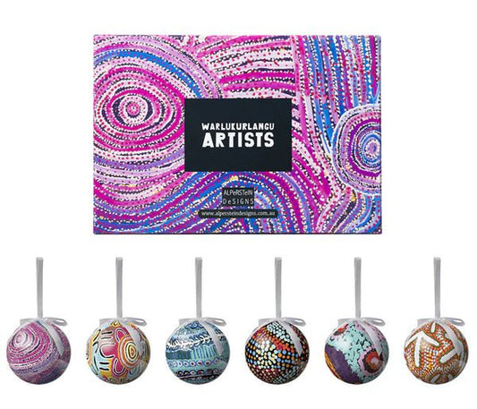 Christmas baubles 6 pack - Warlukurlangu artists - Gizmo Gifts