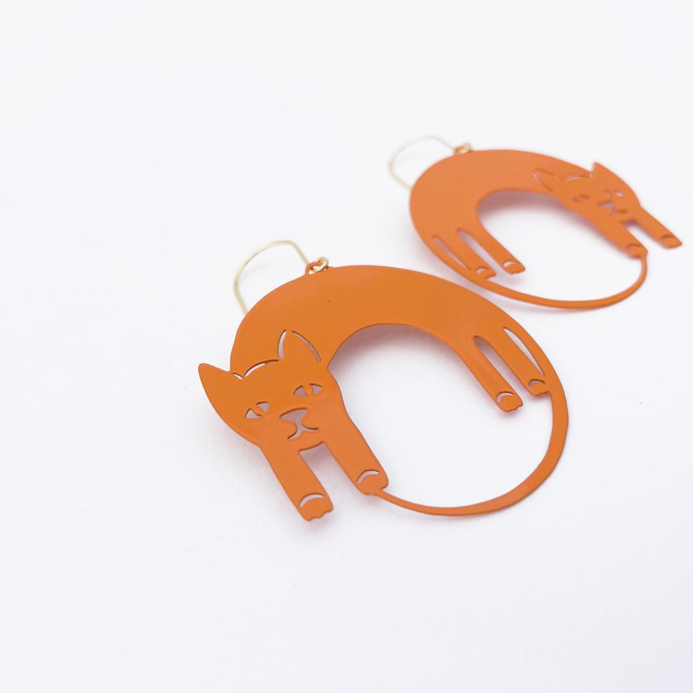 DENZ earrings - Lazy cat ginger - Gizmo Gifts