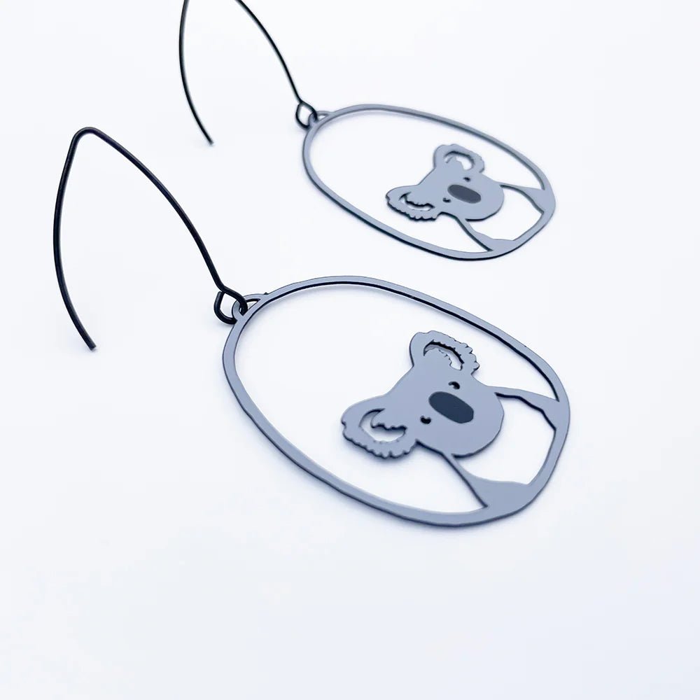 Denz Midi Koala grey earrings - Gizmo Gifts