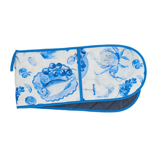 Double Oven Mitt Seafood Blue - Gizmo Gifts