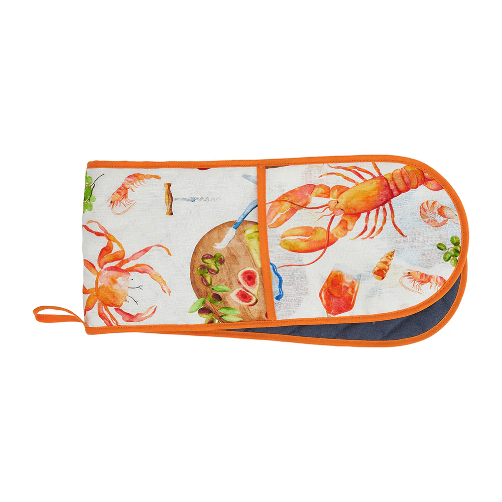 Double Oven Mitt Seafood Multi - Gizmo Gifts