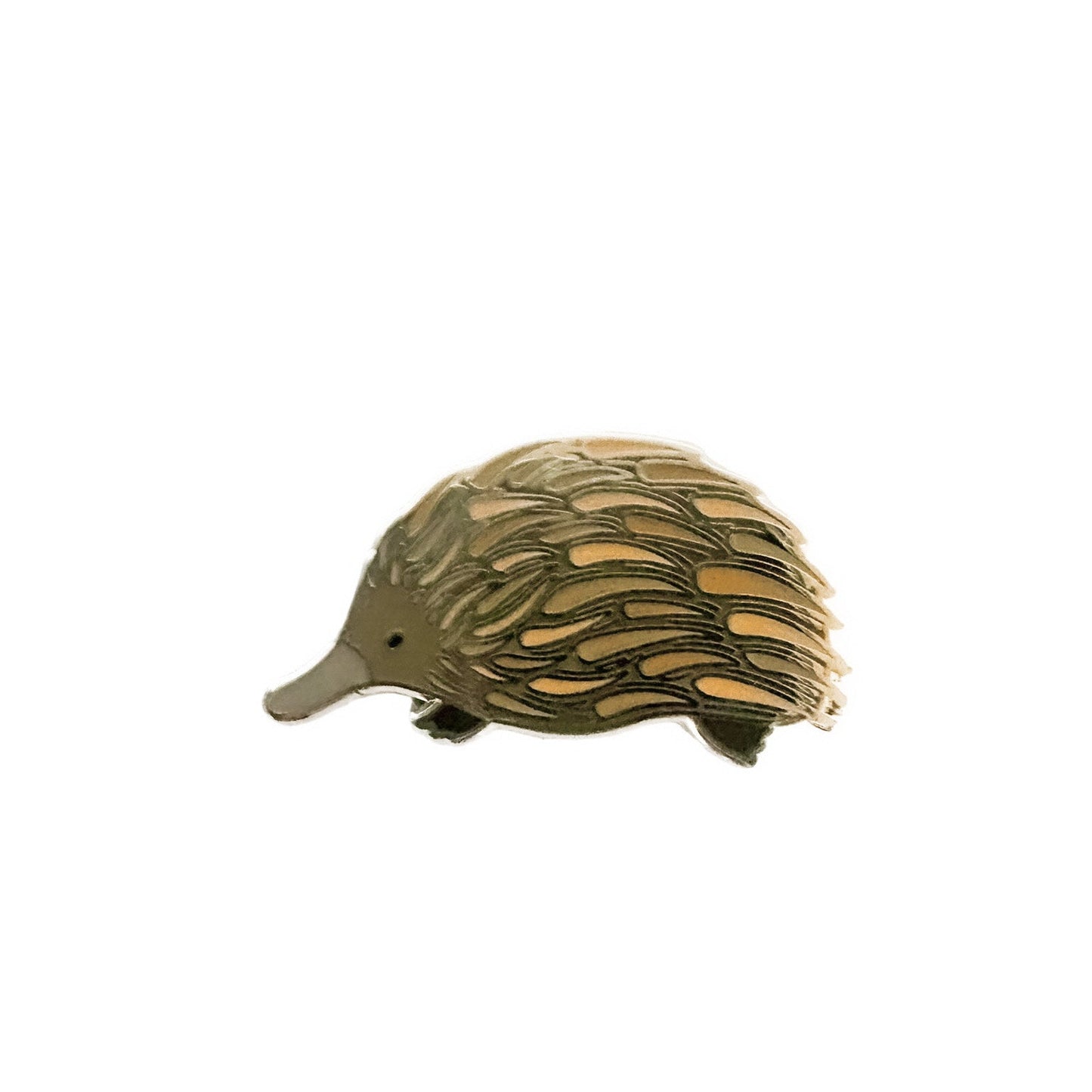Designed in Iutruwita/Tasmania, enamel pin featuring an Echidna