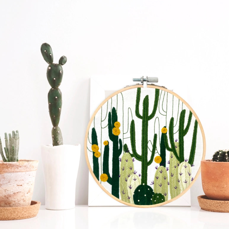Embroidery DIY Craft kit- Cactus Bloom