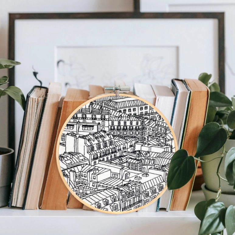 Embroidery DIY Craft kit- Rooftops of Paris