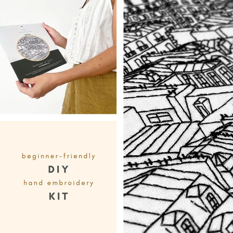 Embroidery DIY Craft kit- Rooftops of Paris
