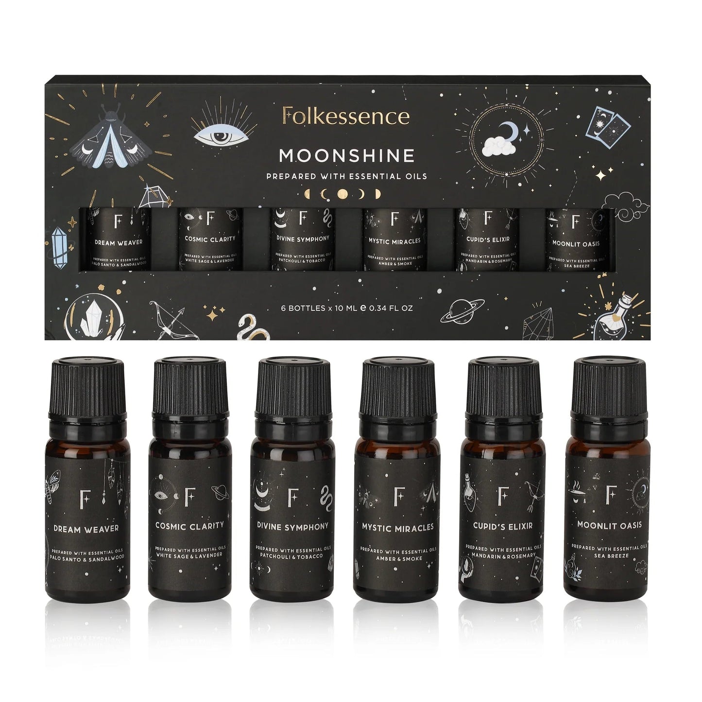 Essential oils - Moonshine(Set of 6 10ml)by Folkessence - Gizmo Gifts