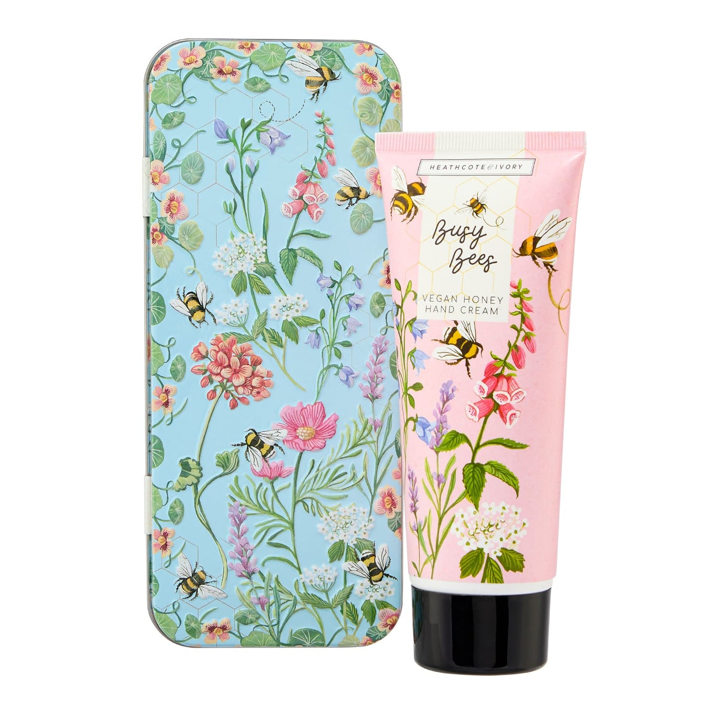 Hand cream with floral design packaging on a white background