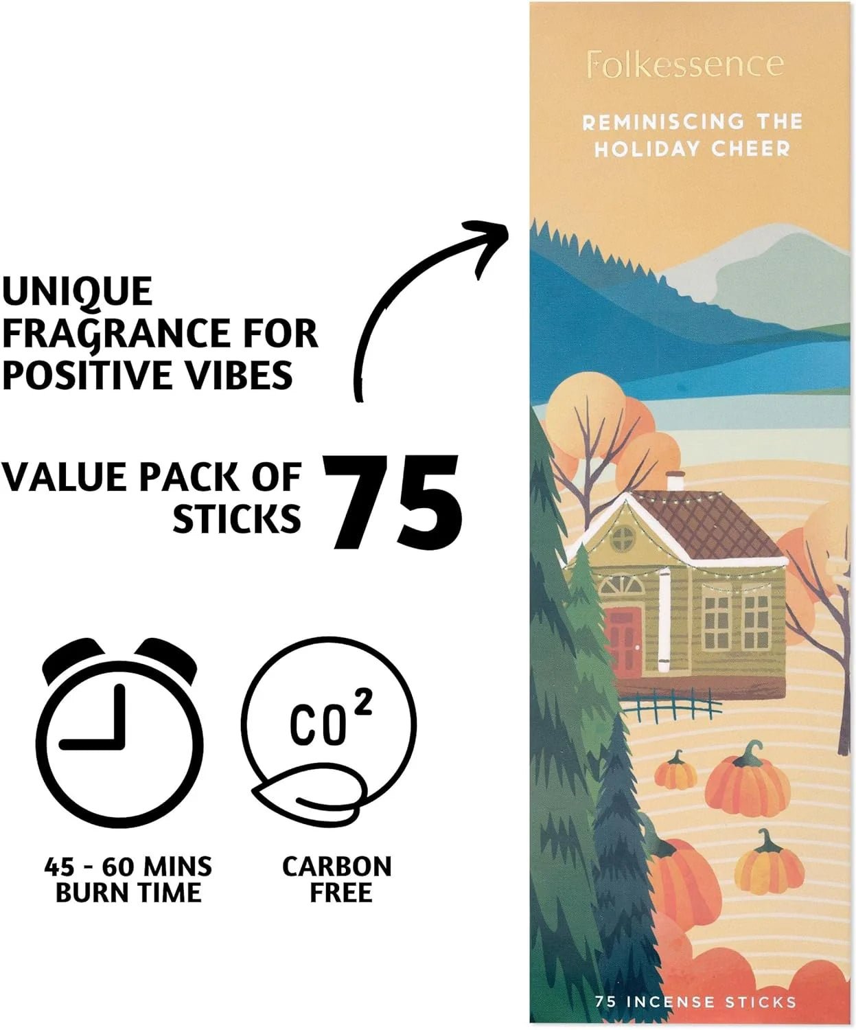 Folkessence Incense - Pumpkin Spice (75 sticks) - Gizmo Gifts