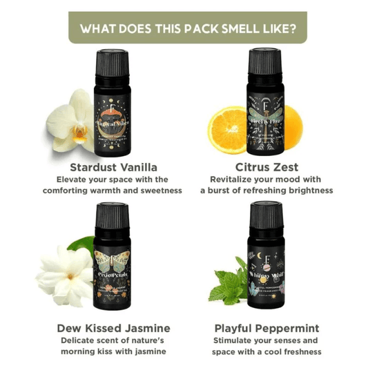 Fragrance oils - Mystical (set of 4 10ml) by Folkessence - Gizmo Gifts