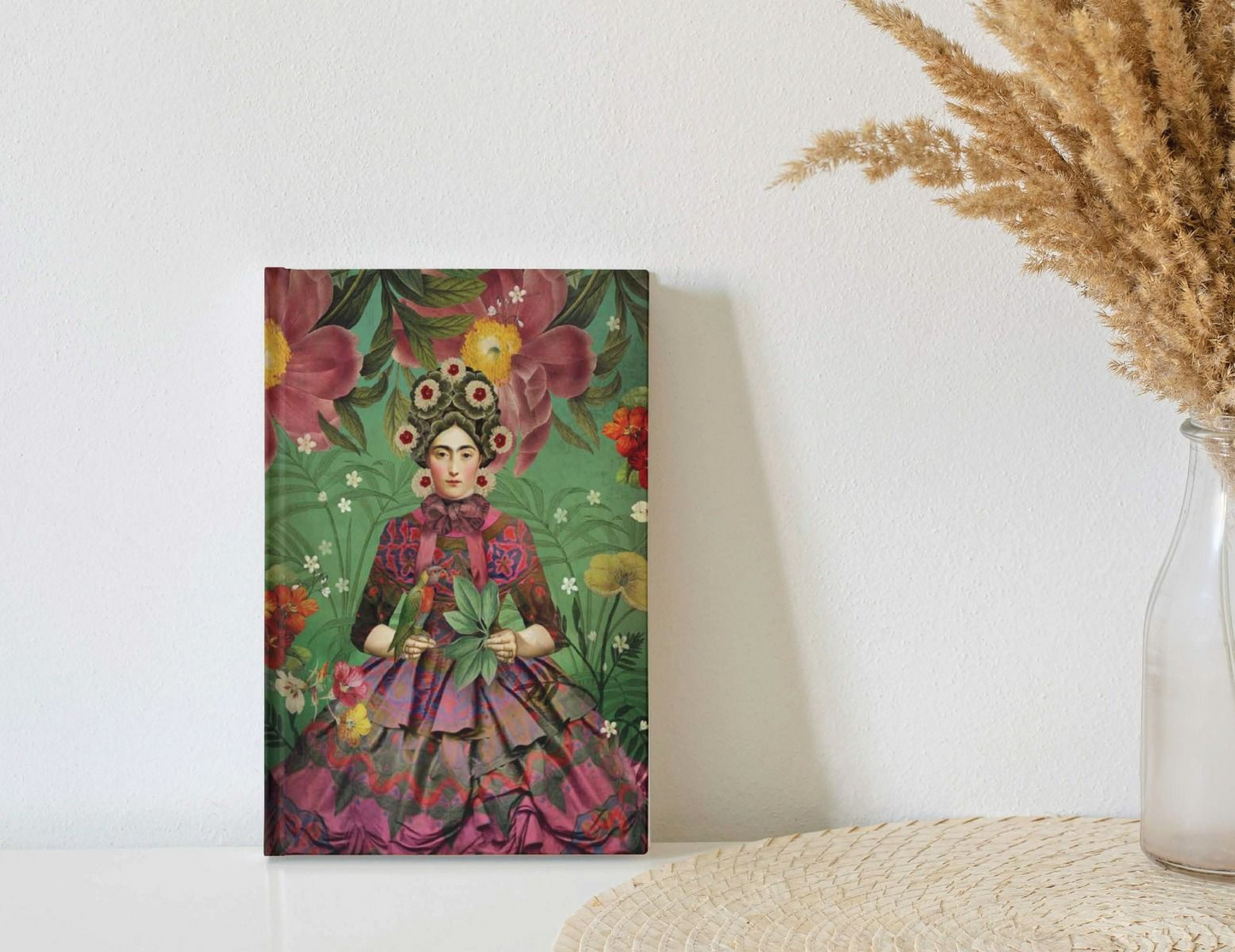 Catrin Welz-Steins' version of Frida Kahlo illustrated on a lined journal.