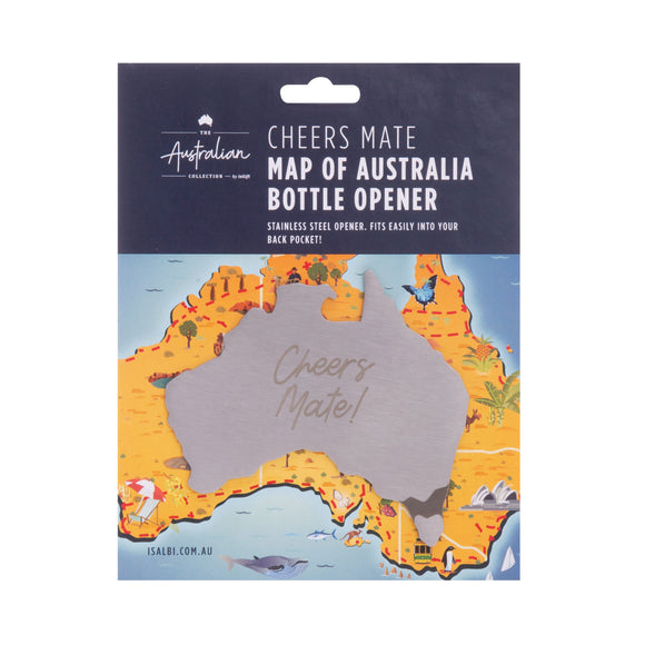 Cheers mate, bottle-opener map of Australia