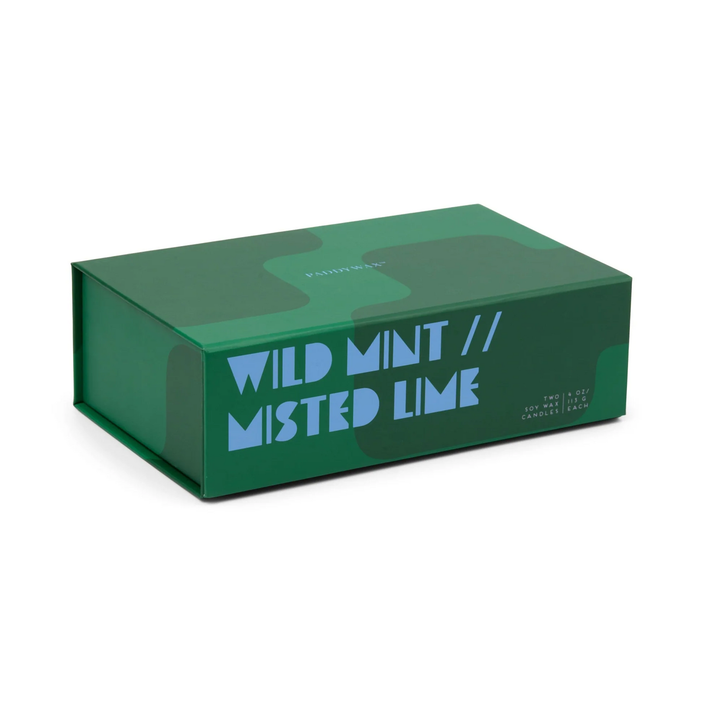 Green box with 'Wild Mint Misted Lime' text on a white background