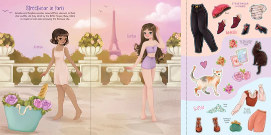 Fashion sticker doll dress-up book