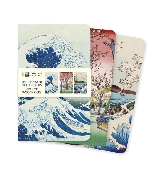 Japanese Woodblocks Mini notebooks (set of 3)