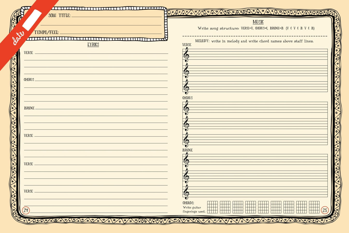 Journal - Mid Songwriter's - Gizmo Gifts