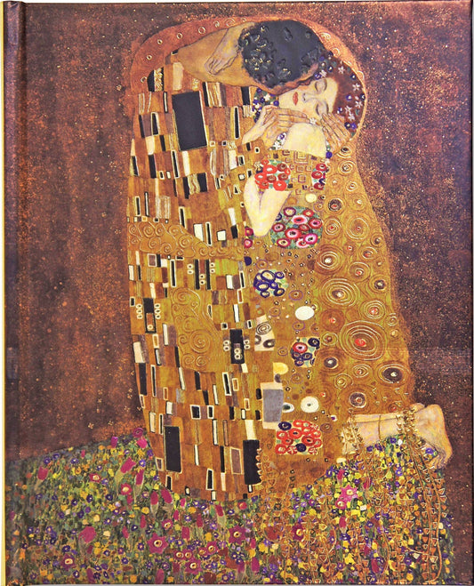 (7-1/4'' x 9'') writing journal featuring artist Gustav Klimt's - The Kiss - Gizmo Gifts