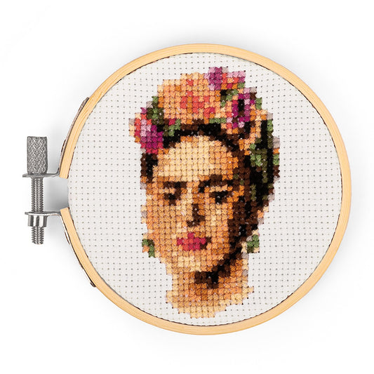 Kikkerland Mini Cross stitch - Frida Kahlo - Gizmo Gifts