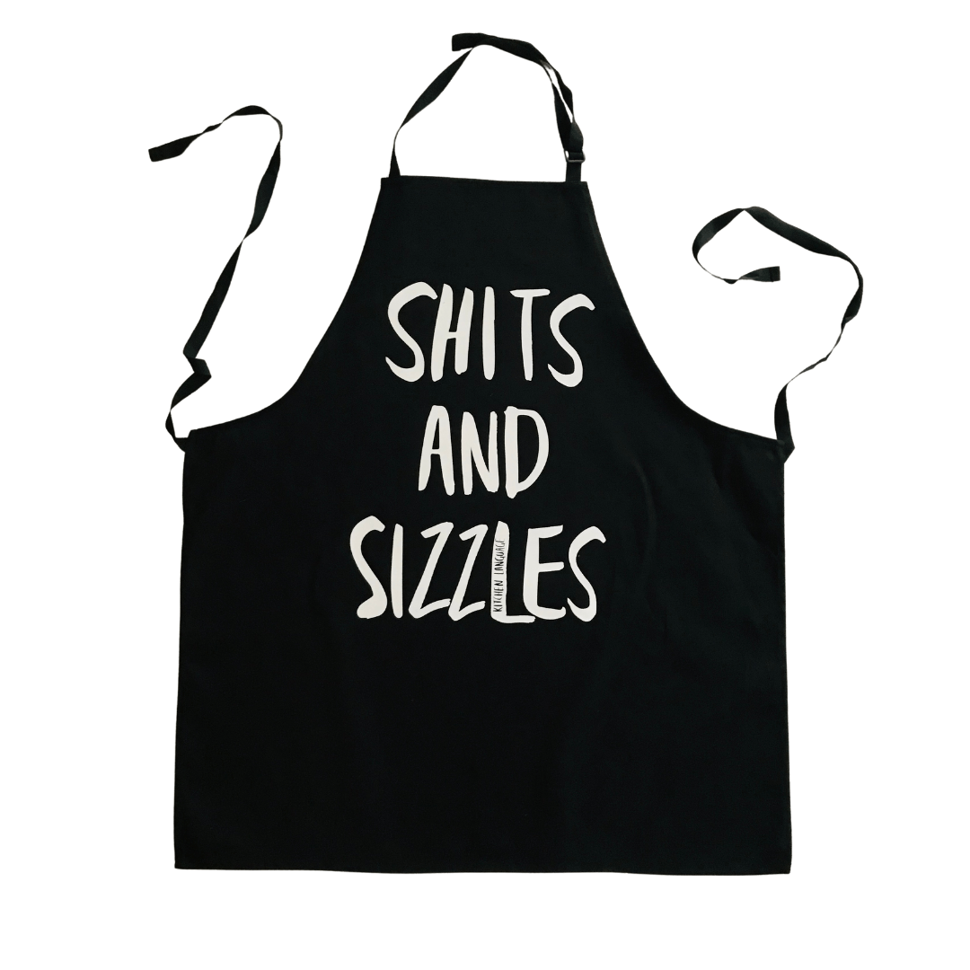 Kitchen Language Crude Apron - "Shits and Sizzles" - Gizmo Gifts