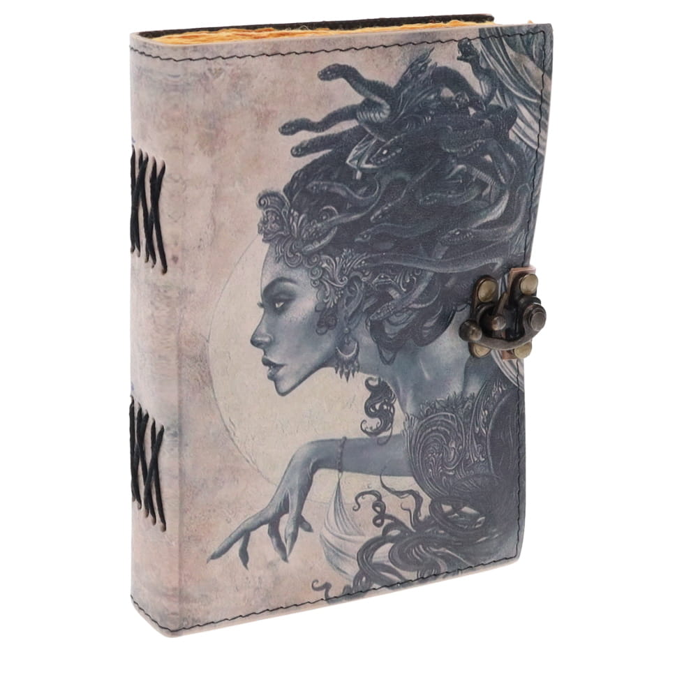 Leather journal - Moon fairy print 12cmx17cm - Gizmo Gifts